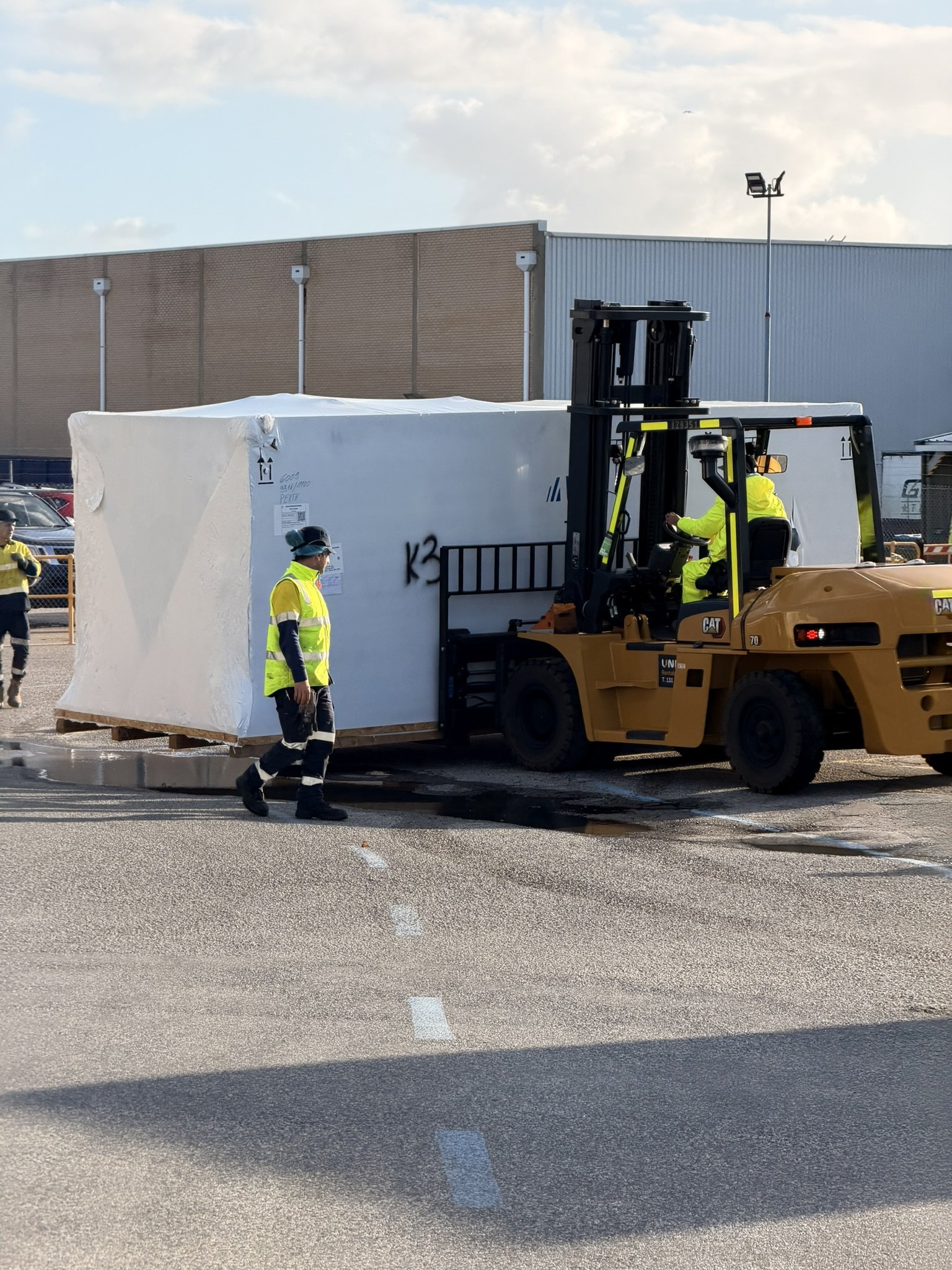 Equipment delivery arriving at a WA manufacturing site